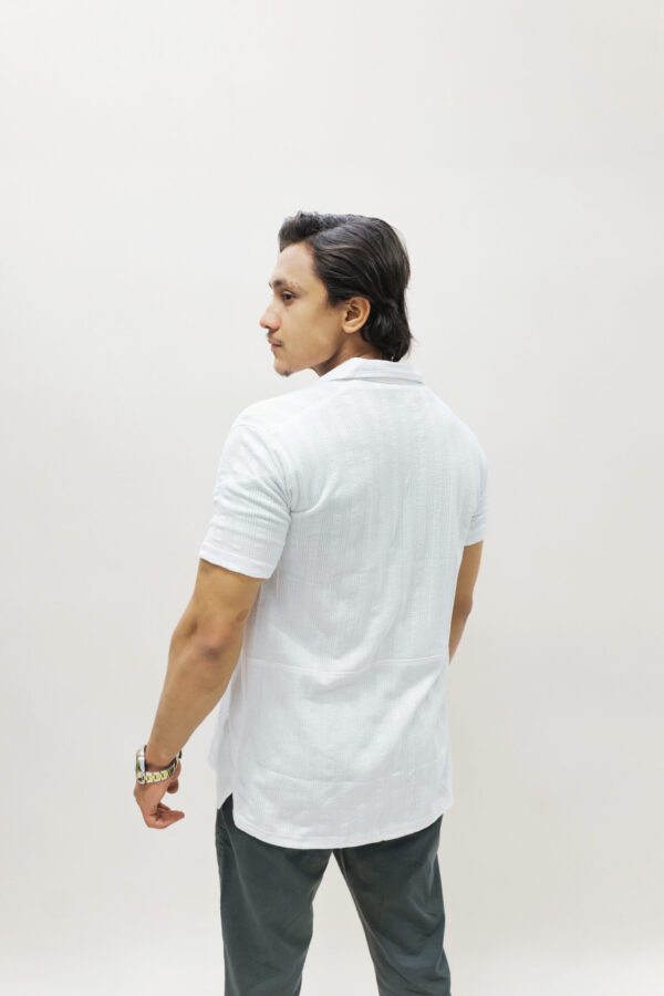 Textured Cuban Collar Shirt - Image 4