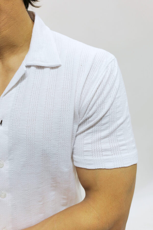Textured Cuban Collar Shirt - Image 2